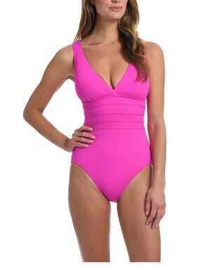 La Blanca Island Goddess Orchid Pink Cross Back One Piece Swimsuit